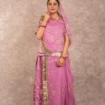 Mauve Pink Aari Sequins Work Poshak | Premium Bamber Satin | Jaipurio Designer Collection